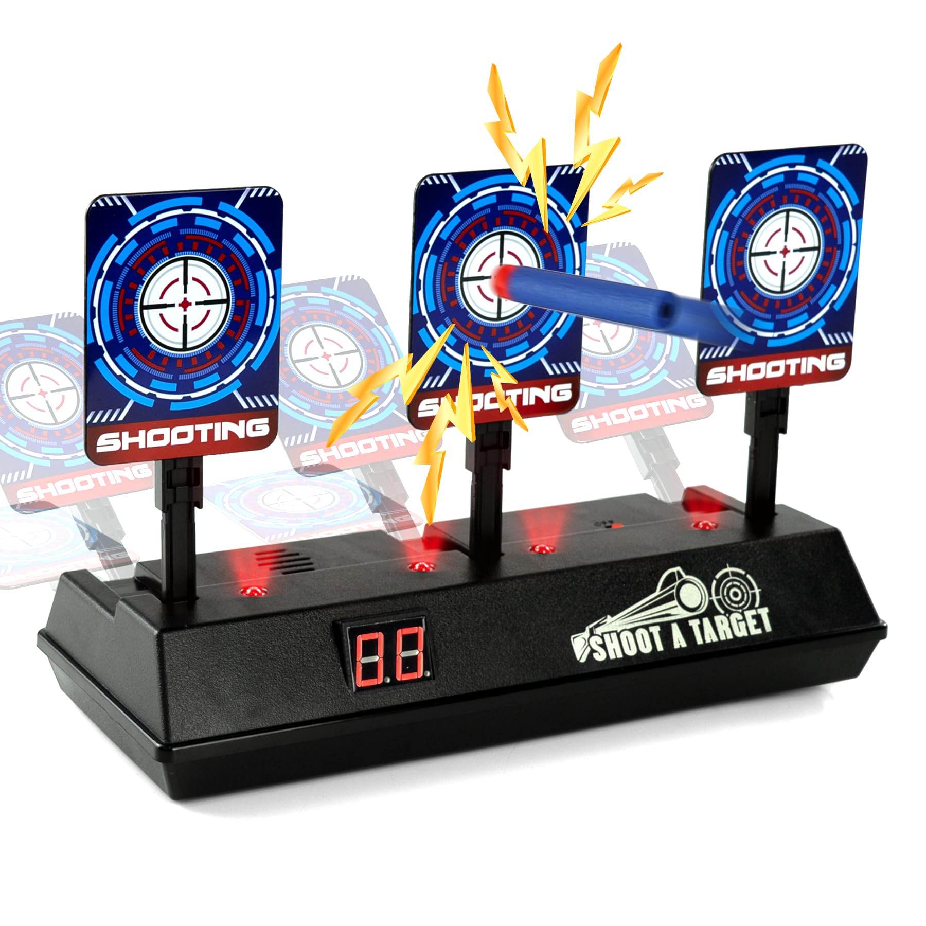 EKIND Electronic Shooting Target Scoring Auto Reset Digital Targets Compatible for Nerf Guns Toys, Ideal Gift Toy for Kids-Boys & Girls (3 Targets)