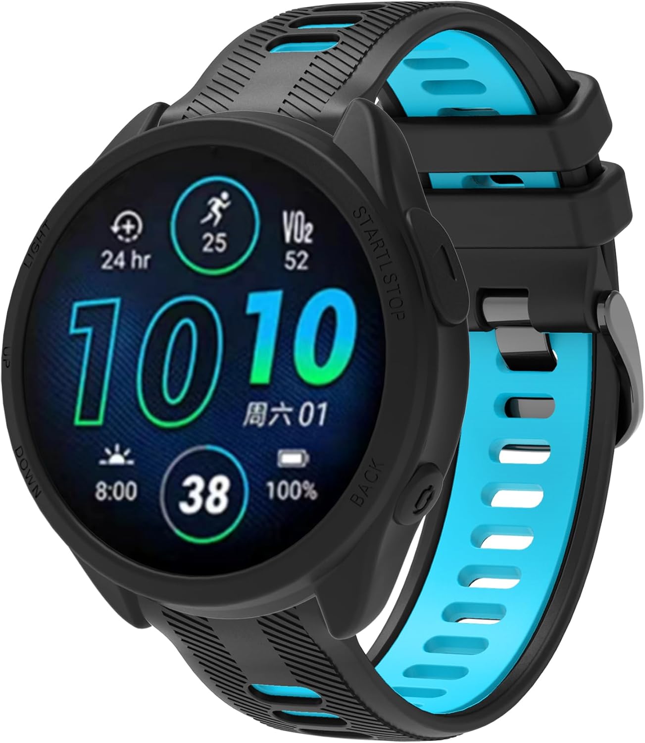 TenCloud 3 Pack Watch Cases Cover Intended for Garmin Forerunner 965 Silicone Protective Case Shell Smartwatch Accessories (Black+Black+Black)