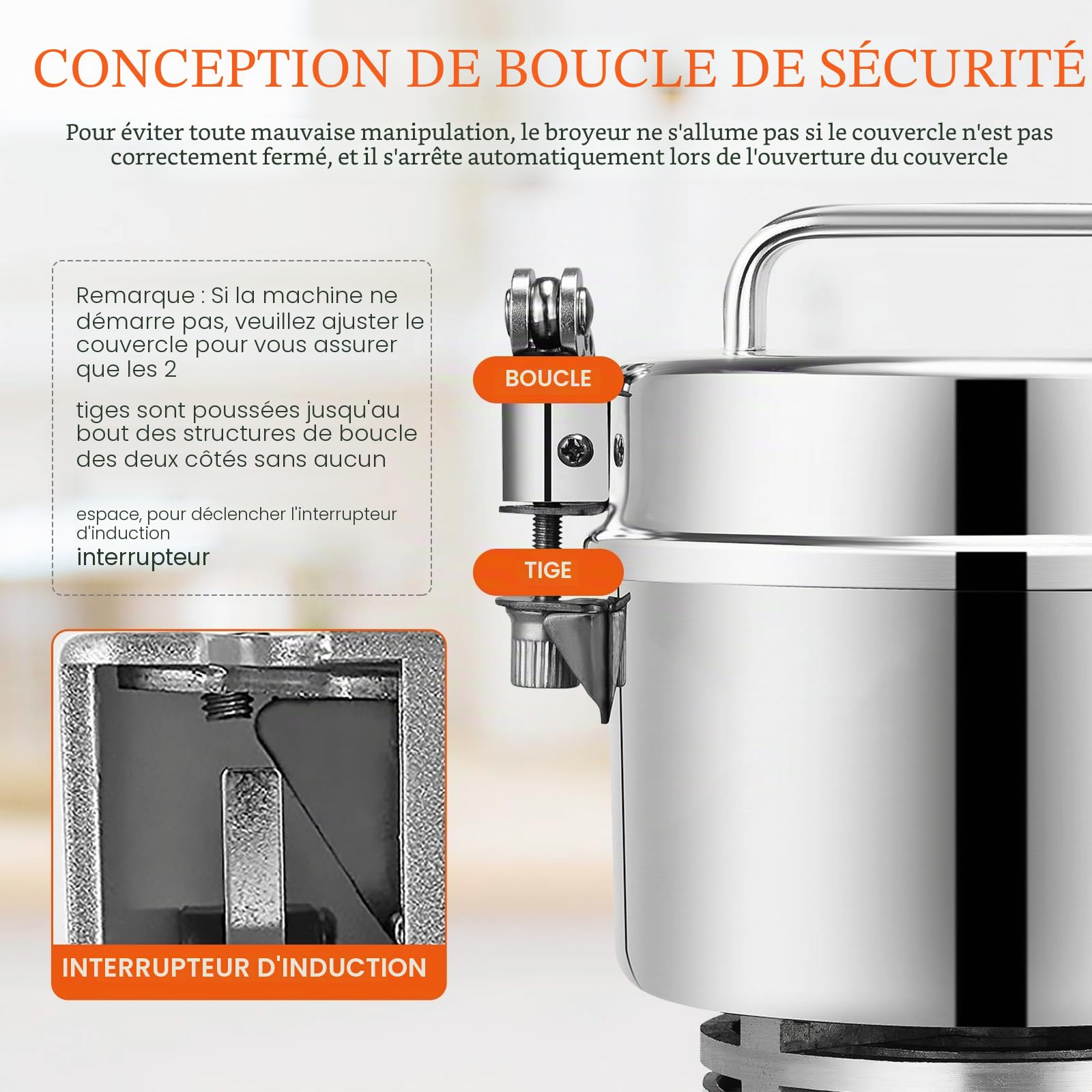 Moulin à Grains Électrique, Aomdom 500 g Grinder Electrique en acier inoxydable moulin cereales à grande vitesse 28000 tr/min Moteur puissant 30 s broyage fin pour grain de cuisine Épice Café Maïs