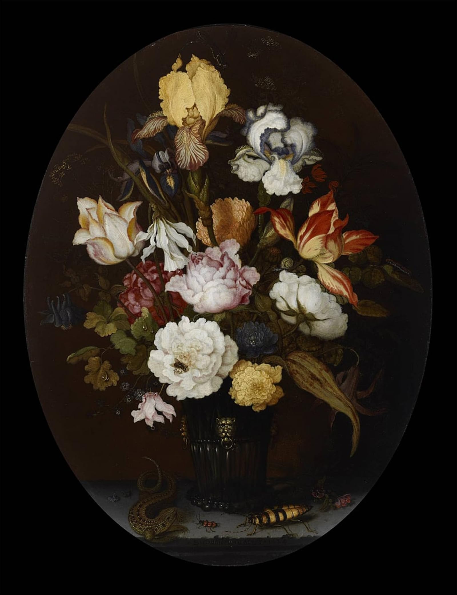 SERENDIPITP Vintage Wall Art Canvas Nordic Poster Canvas Print Picture Still Life of Flowers in a Glass Vase by Balthasar Van Der Ast Wall Art Poster for Home Decor 60x90cm