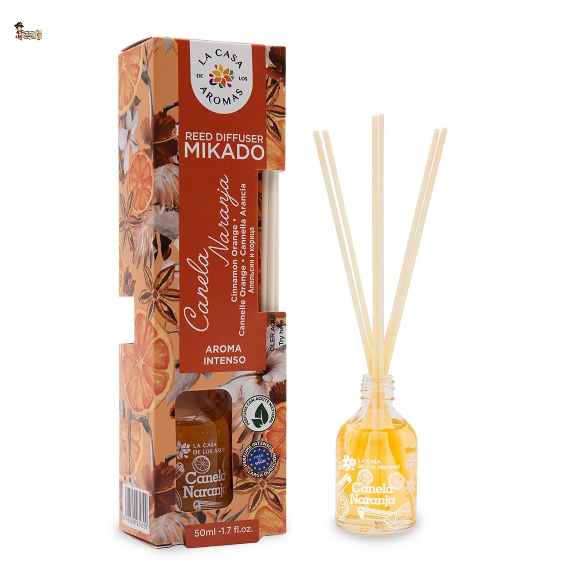BricoLoco.com. Mikado 50ml aroma cannella arancione; più comodo e sicuro delle candele. Deodorante per casa, casa, camera. (5)