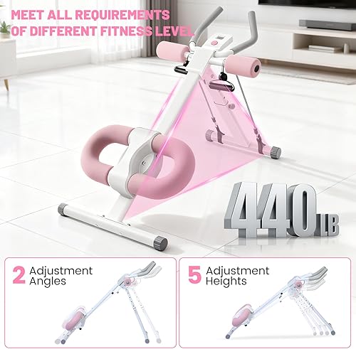 Miniatura 5 de Máquina de abdominales, máquina de entrenamiento abdominal ajustable para entrenamiento de abdominales en casa, entrenamiento abdominal para