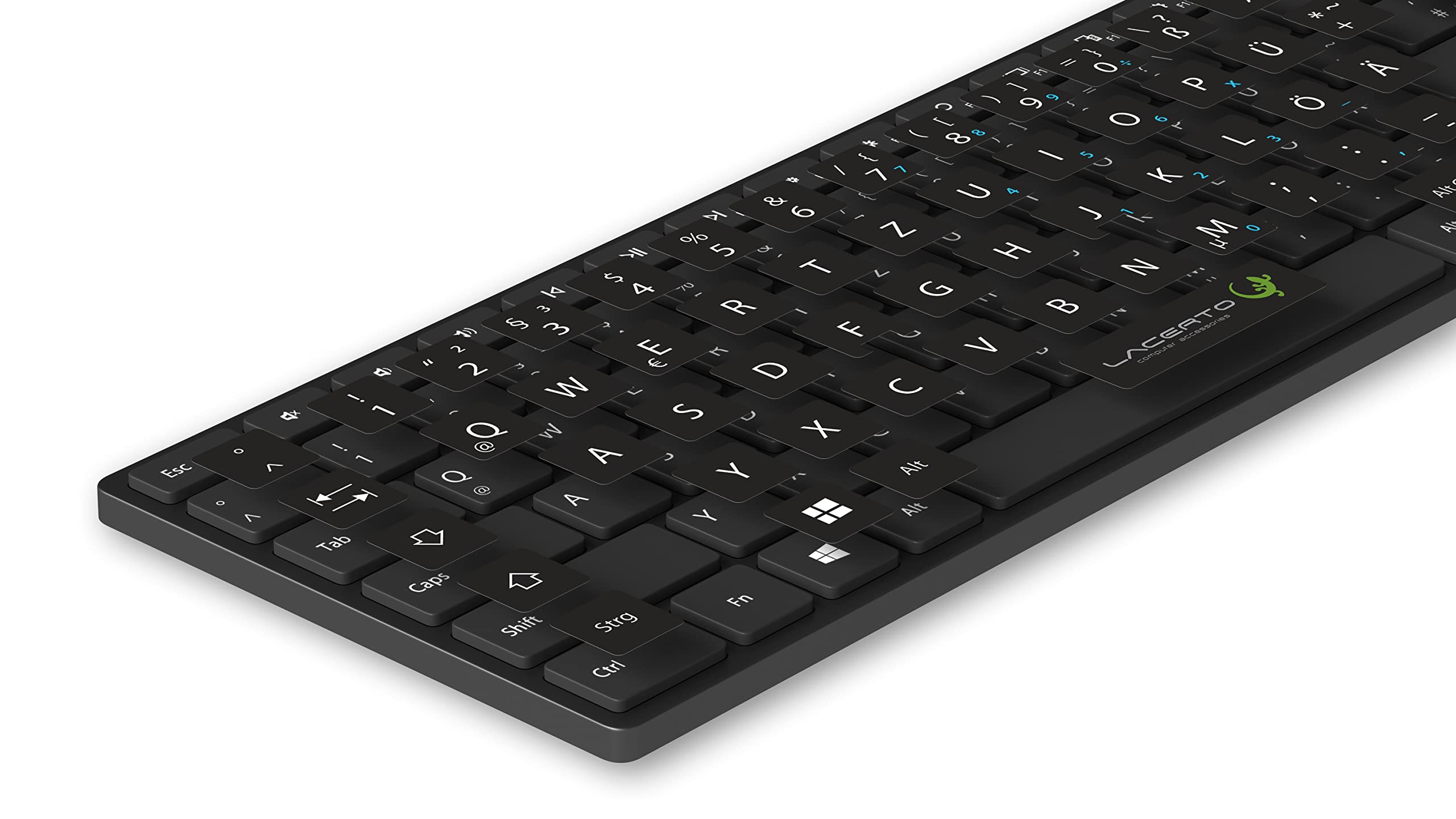 15 x 15 mm – Set di adesivi tedeschi per tastiere PC e laptop con tasti aggiuntivi e tastierino numerico | Colore