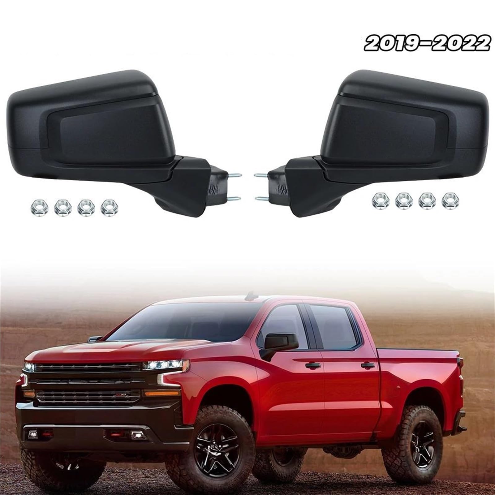 Dispositivo Regolazione Manuale Per GMC Per Sierra 1500 2019 2020 2021 2022 Gruppo Specchietto Retrovisore Nero Strutturato Accessori Auto