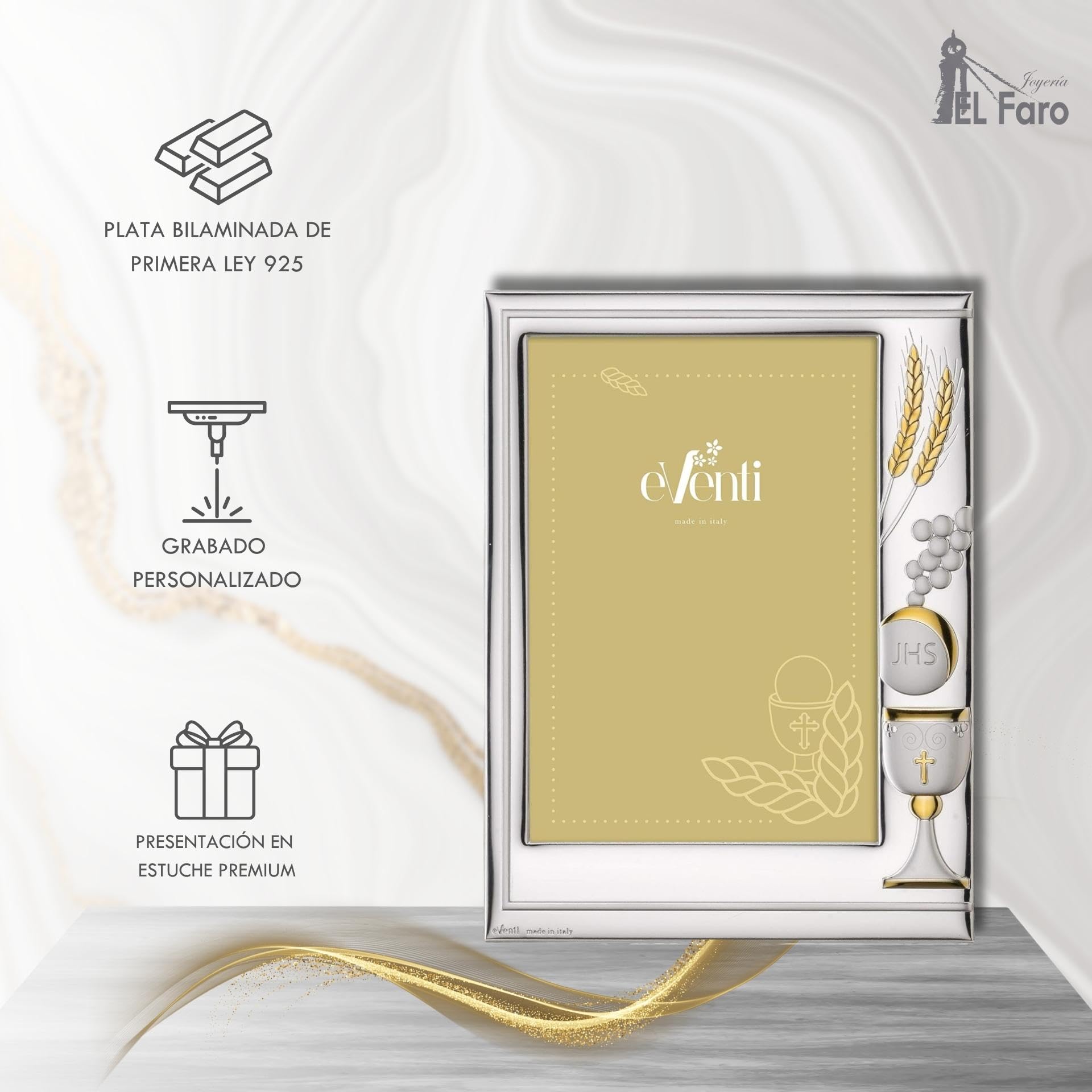 El Faro JOYERIA Marco Fotos Personalizado 9x13 comunión | Estuche premium incluido