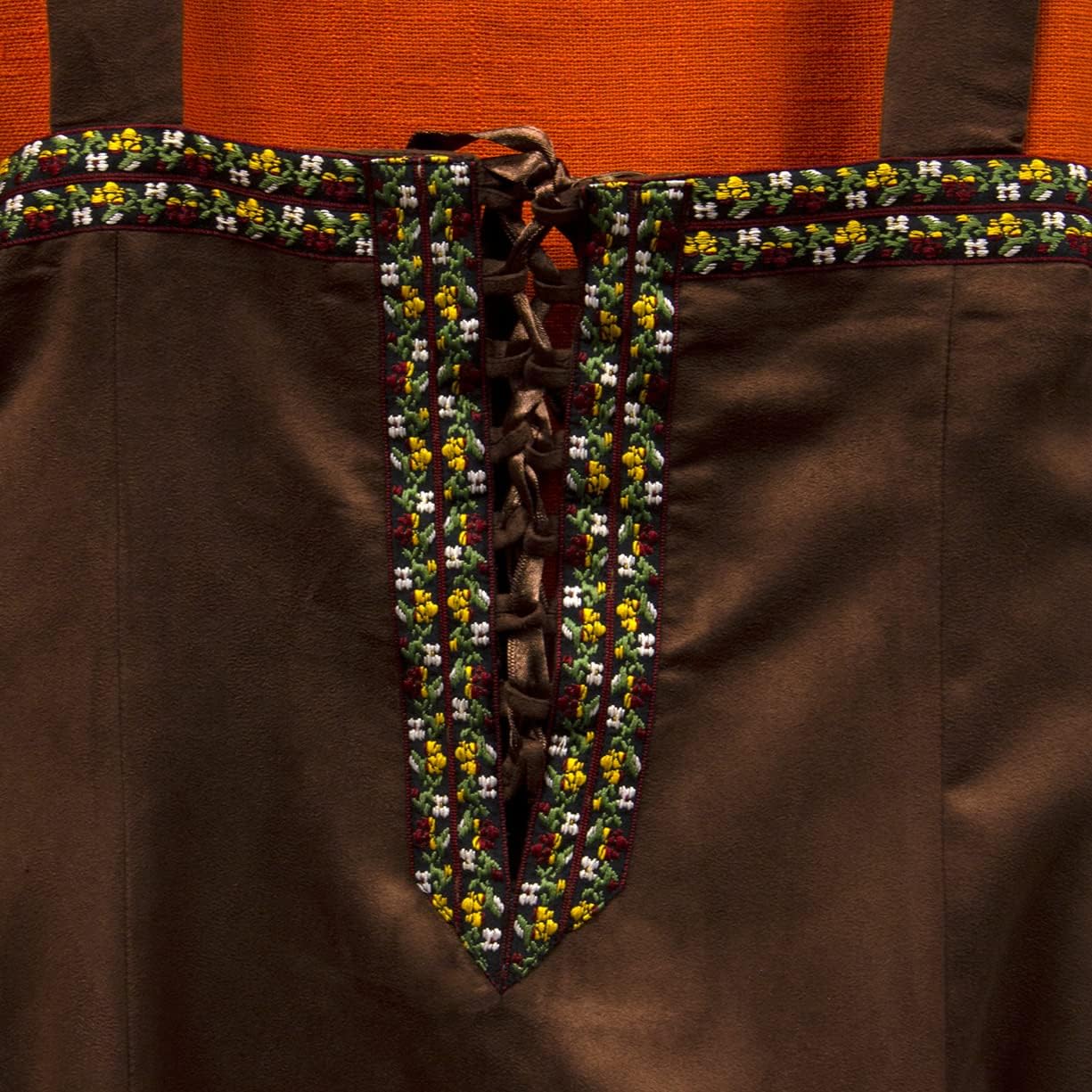 Windlass Women's Astrid Viking Apron Overdress Embroidery Work Lace Back Silver Colored Brooches for Party LARP Cosplay