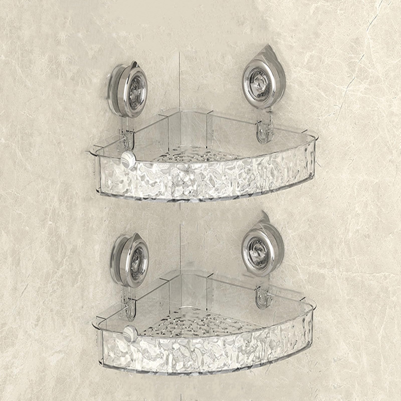 YLBUH Raidley No Drill Clear Wall Caddy Drill-Free Removable Storage Raidley Bathroom Storage Shelf No-Drill Clear Wall Caddy