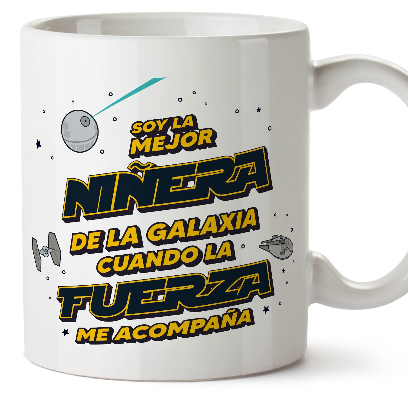 MUGFFINS Tazas para JEFE hombre - En Español - Mejor de la Galaxia Cuando Fuerza me Acompaña - 11 oz / 330 ml - Regalo original y divertido — view 43