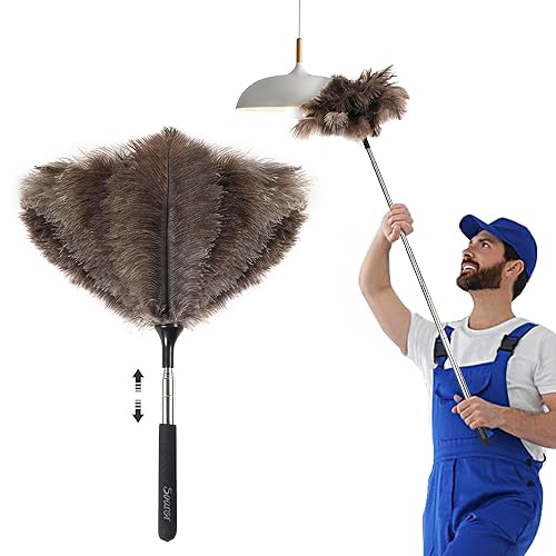Soarer Extendable Ostrich Feather Duster - 40 inches Fluffy Long