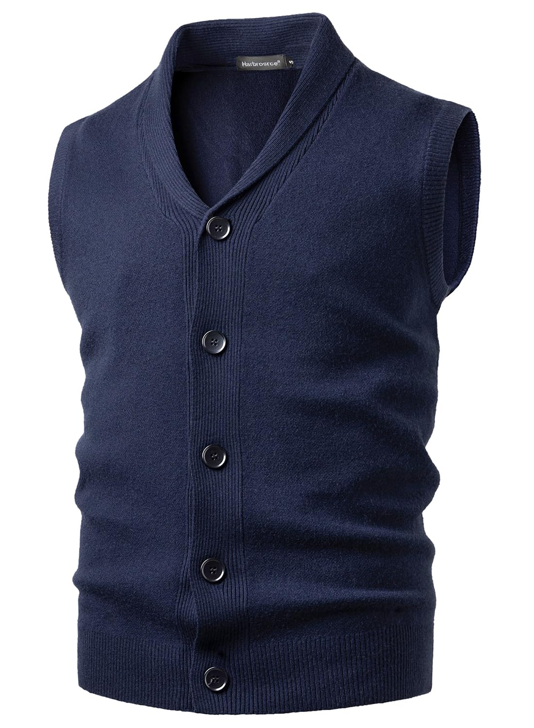 Homme Gilets en Tricot Gentleman sans Manches Cardigan Unie Col Châle Pull Gilet des Boutons