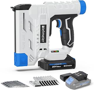 Bielmeier 20V Cordless Brad Nailer, 18 Gauge 2 in 1 Nail Gun Battery Powered, Electric Staple Gun for Upholstery, Carpentry, and DIY, Include 2.0Ah Battery, Charger, 1600Pcs Staples and Nails
