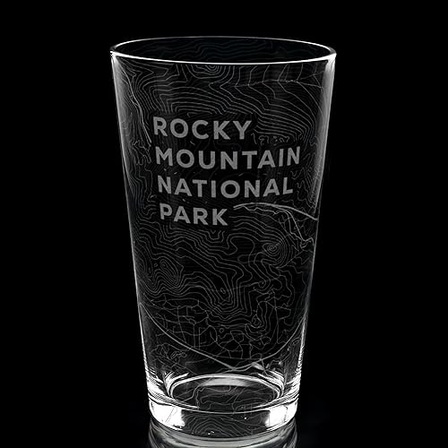 Vista 8 de BRECKENRIDGE COLORADO Engraved Pint Glass Great Ski Resort Mountain Topography Map Gift Idea!