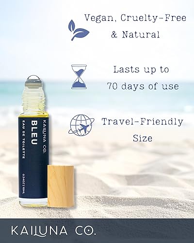 Miniatura 3 de Bleu - Perfume Roll On para hombre con aceites esenciales y fragancias y aceite de jojoba orgánico, sin alcohol, Eau de Toilette, fabricado