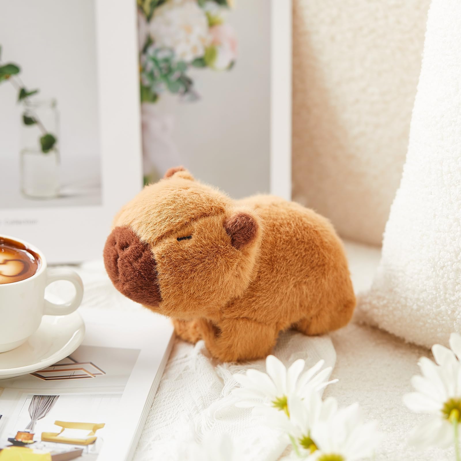 EnixwH Capybara Bracelet à clipser pour enfant - 19 cm - Simulation Capybara - Doudou en peluche - Petit cadeau - Cadeau de cochon d'eau