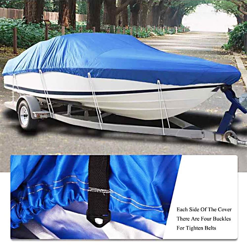Telo per Barche Heavy Duty 14-16FT / 17-1 9FT / 20-22FT. Trave 90inch Trailexrablex 210d Break Breade Break Cover Impermeabile UV. Blu protetto (Size : 14-16FT)