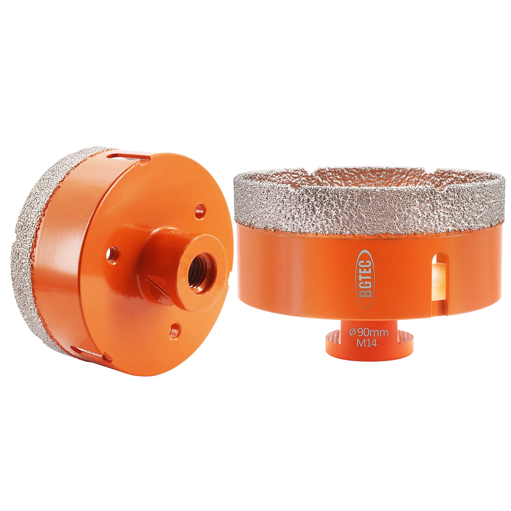 BGTEC Brocas de Diamante Seco para Baldosas de Porcelana Mármol de Cerámica Ladrillo M14 Hilo 2 piezas Diámetro 90 mm