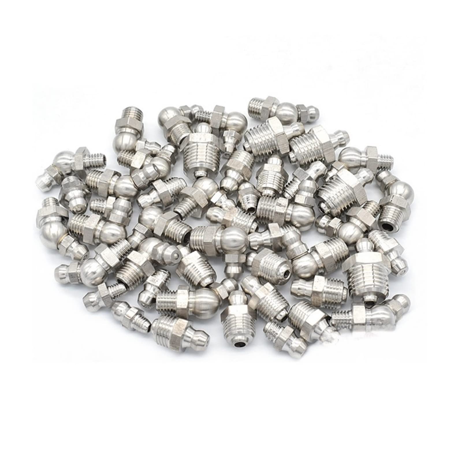 10 piezas de boquillas de engrase de acero inoxidable for boquillas de engrase de aceite, accesorios for pistolas de mantequilla, M6, M8, M10, M12, rosca macho de 1/8" y 1/4"(M8x1,0 Degrees)