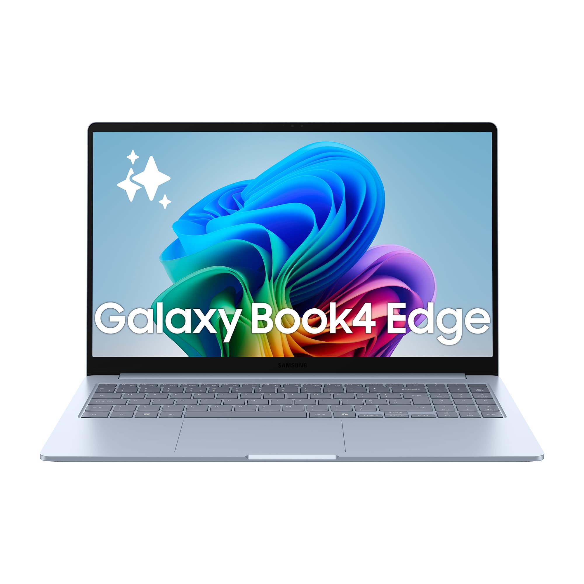 Samsung Galaxy Book4 Edge Ordinateur Portable avec IA 15.6’’, Copilot+ PC, Snapdragon X Plus (8-Core), Mémoire 16 Go, Stockage 256 Go, Gris Glacier