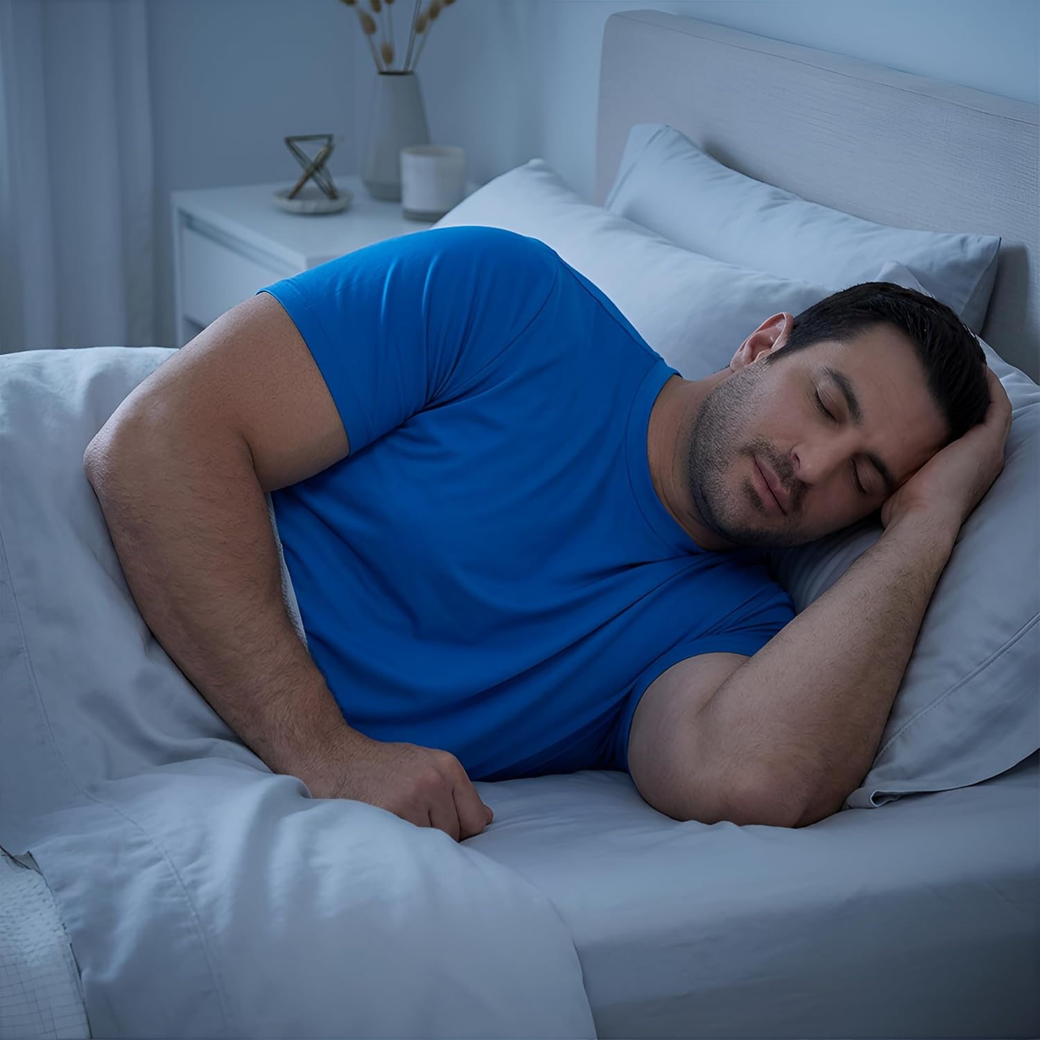 Big & Tall Men's Bamboo Viscose Cooling Undershirt, Instant Cool T-Shirt for Hot Sleepers & Night Sweats (Chest: 40"-68")
