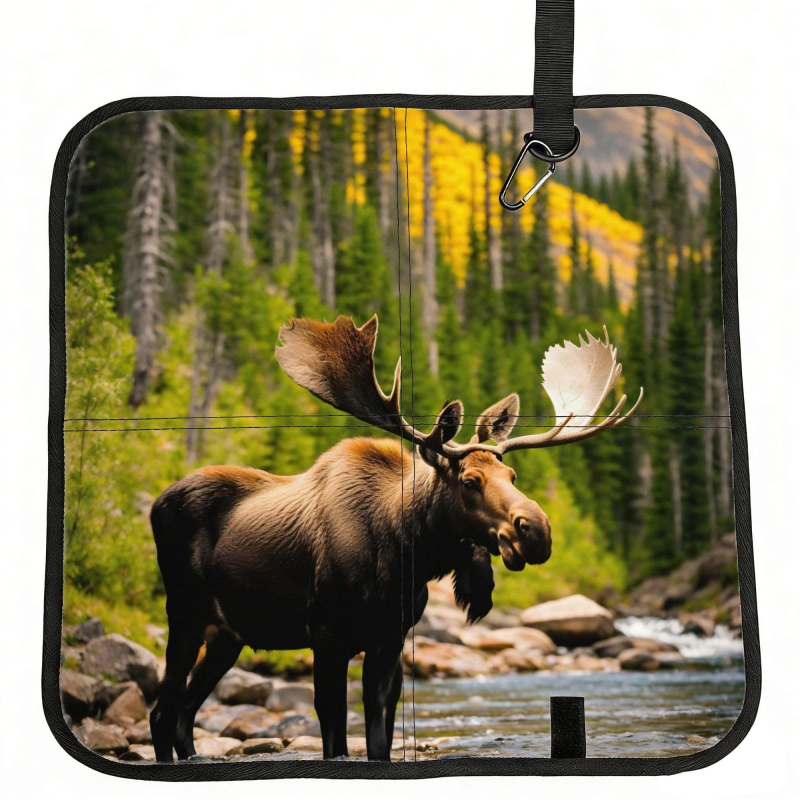 PPHGUT Deer Bear Moose Print Foldable Seat Cushion Waterproof Portable Chair Pad Travel Outdoor Picnic Camping