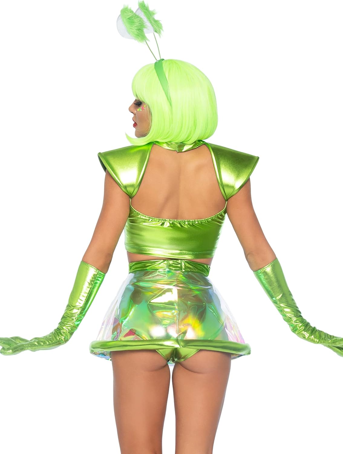 Leg Avenue womens Beam Me Up Babe Alien Halloween Costumes With Gloves and Googly-eye Headband