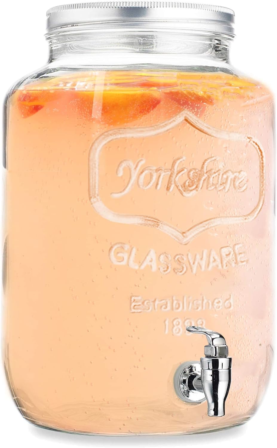 Estilo Glass Drink Dispenser for Parties - 2 Gallon Glass Jar Beverage Dispenser with Leak Free Spigot, 2 Gallon-Clear, For Parties, Weddings, Sun Tea Jar, Laundry Detergent, & Lemonade Dispenser 2-Gallon