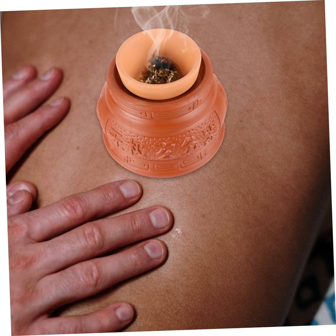 Double Moxibustion Pot Heat Reflexology Tool Porcelain Moxibustion Can Ancient Method Design