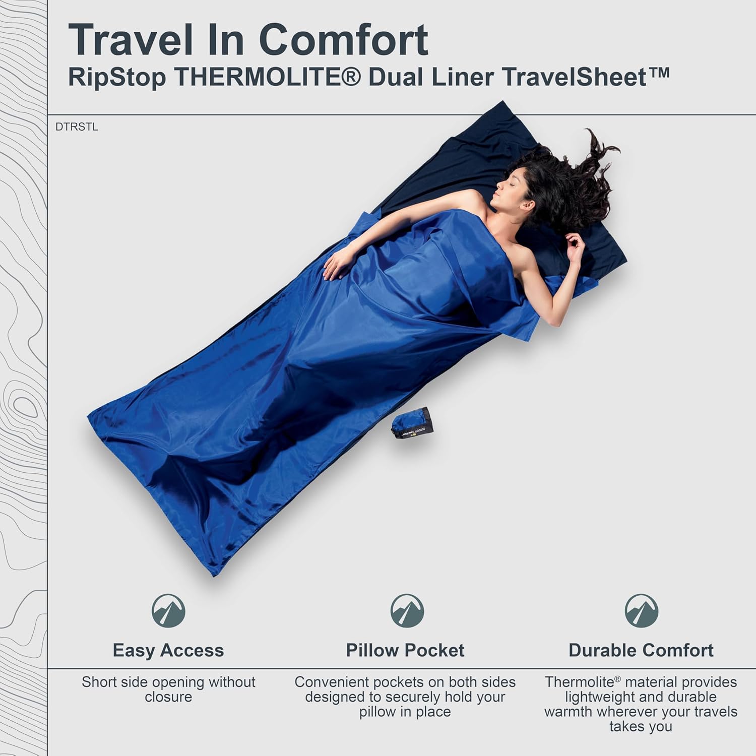 COCOON - Ripstop Thermolite Dual Liner TravelSheet - Blue