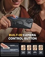 Vista 23 de Miracase Funda magnética para iPhone 14 de 6.1 pulgadas, protector de pantalla de vidrio templado integrado + protector de lente, compatible