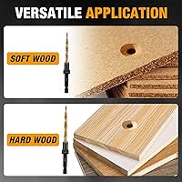 Vista 4 de 12PCS Countersink Drill Bit Set with Bit Holder, #4#6#8#10#12 Tapered Drill Bit for Woodworking, M2 Pilot Drill Bits Adjustable Depth with Storage