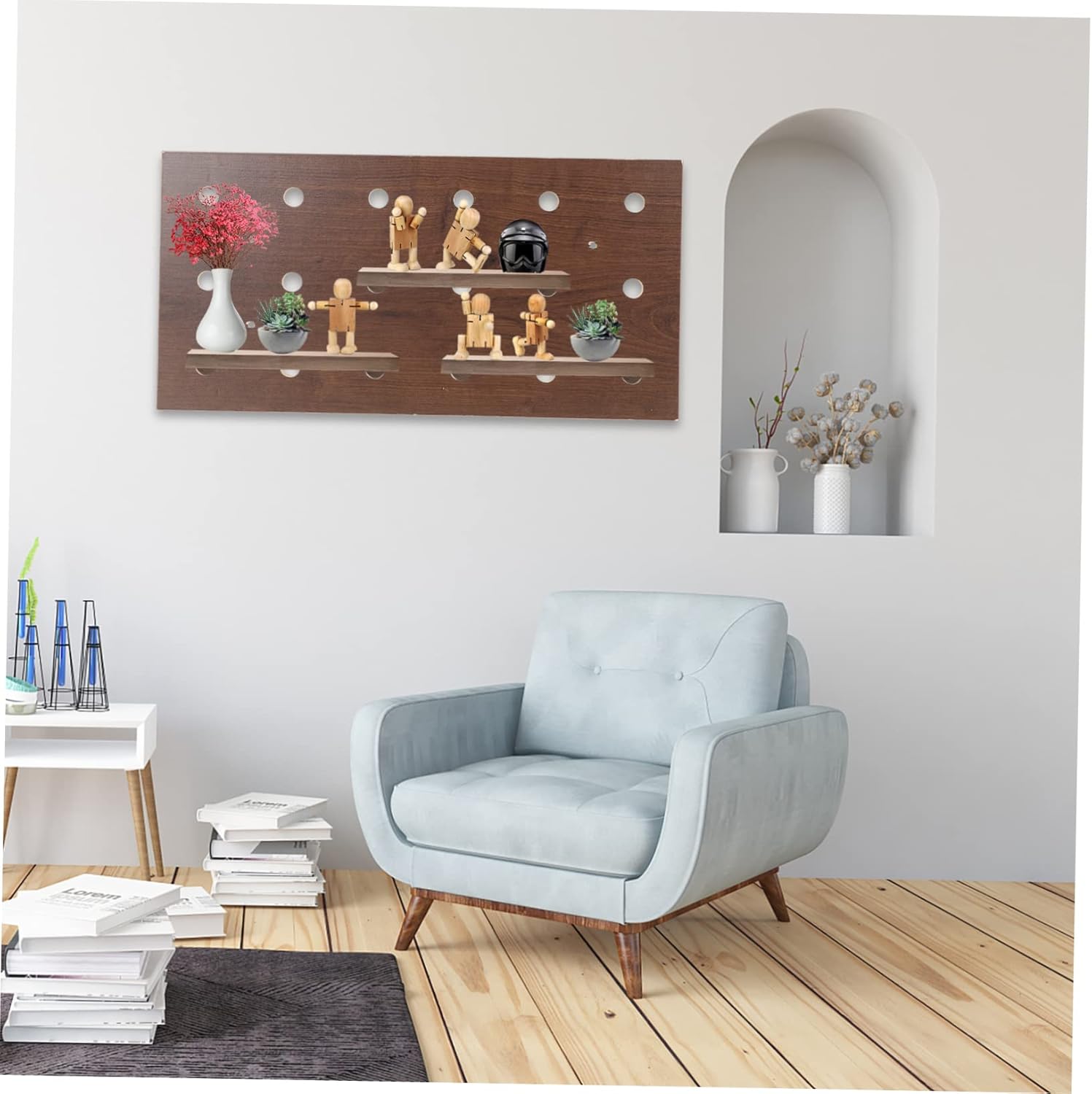 Hanging Pegboard Rack Pegboard Desk Organizer Wall Shelves for Storage Craft Storage Organizer Black