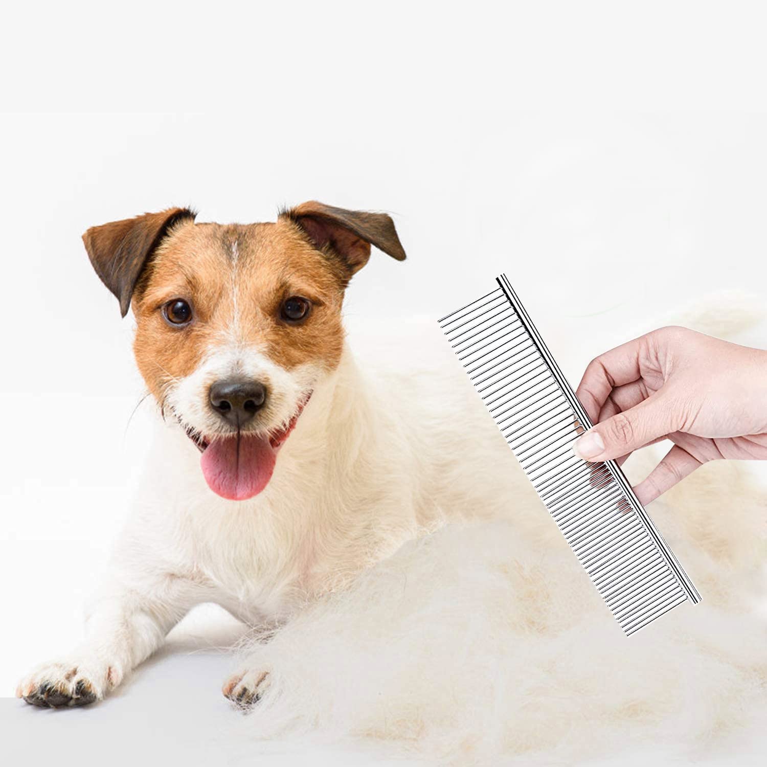 Spazzola per cani e gatti, Pettine per la rimozione dei peli di animali domestici,3 Gancio Pinze Pinzetta per Zecche, Strumenti di Toelettatura per Cane Gatto Pelo Corto e Lungo