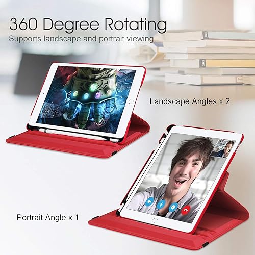 Vista 11 de Fintie - Funda giratoria para iPad de 9ª generación / 8ª generación / 7ª generación, de 10.2 pulgadas, funda giratoria en 360 grados, funda Azul