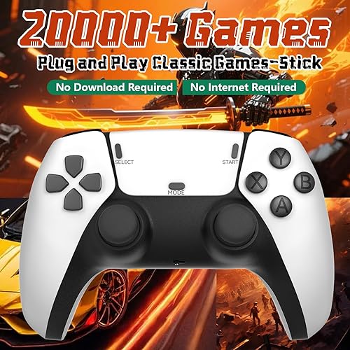 Miniatura 5 de Retro Gaming Console, Classic Handheld Game Stick with 23 Emulators Game Console Plug and Play Video Games White