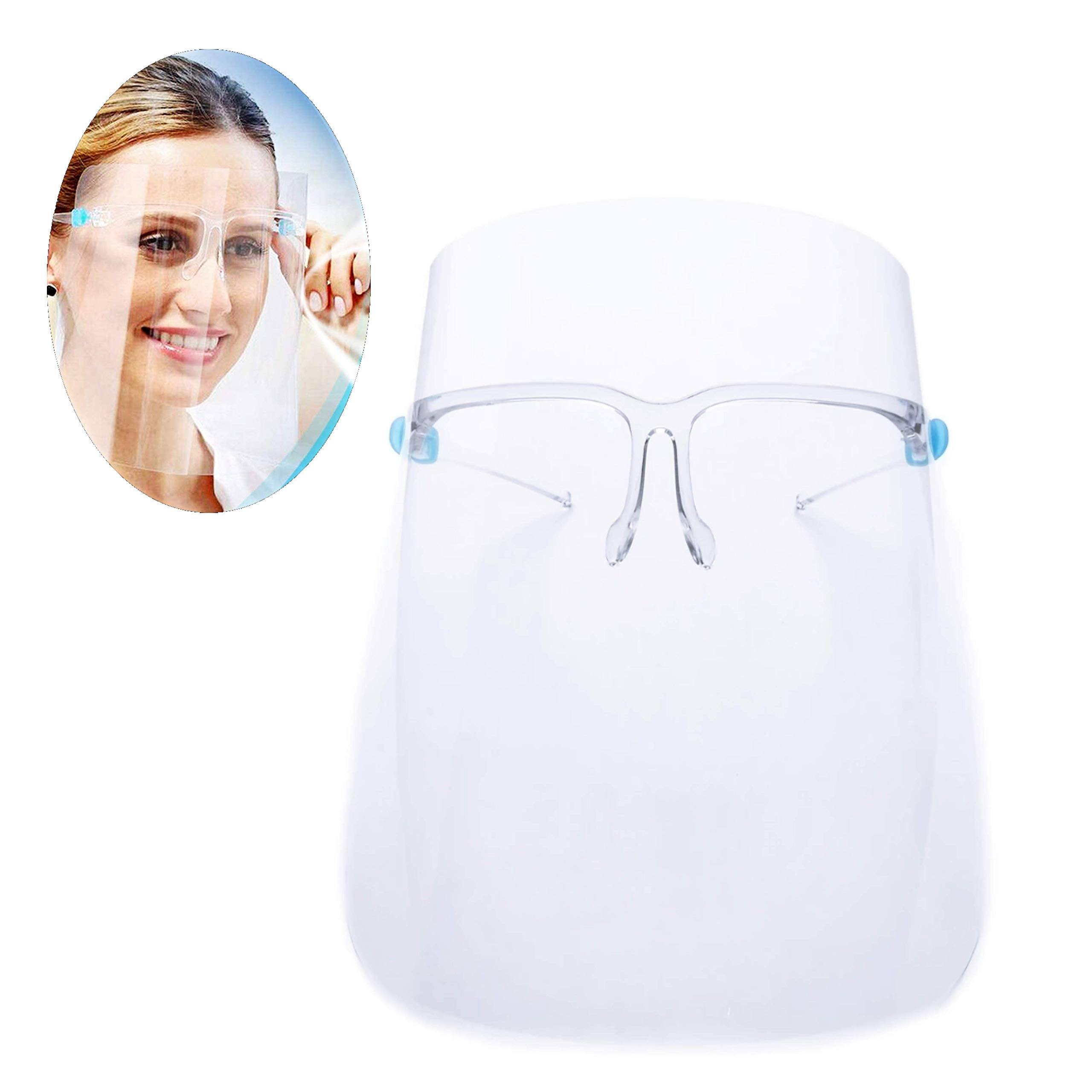 TK FASHION MASK Face Shield with Glasses, Reusable Replaceable Face Eye Protection Transparent Light Glasses Anti-Fog Flexible PPE (20 Pieces)