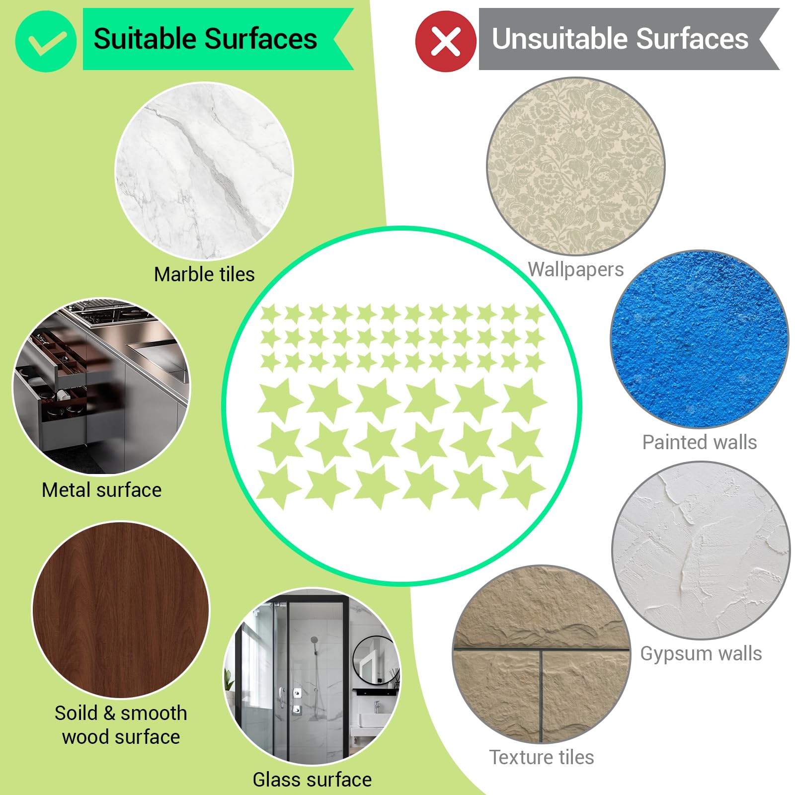 2 tabletas adhesivos luminosos para niños habitación,estrellas luminosas,Pegatinas fluorescentes,Estrellas Fluorescentes,para techo pared, brillante Decoración Dormitorio infantil