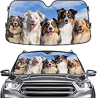 Vista 56 de GENANY Parasol Divertido para Parabrisas de Pareja de Perros Golden Retriever Lindos para Coche SUV Camión (55x30 Pulgadas), Parasol