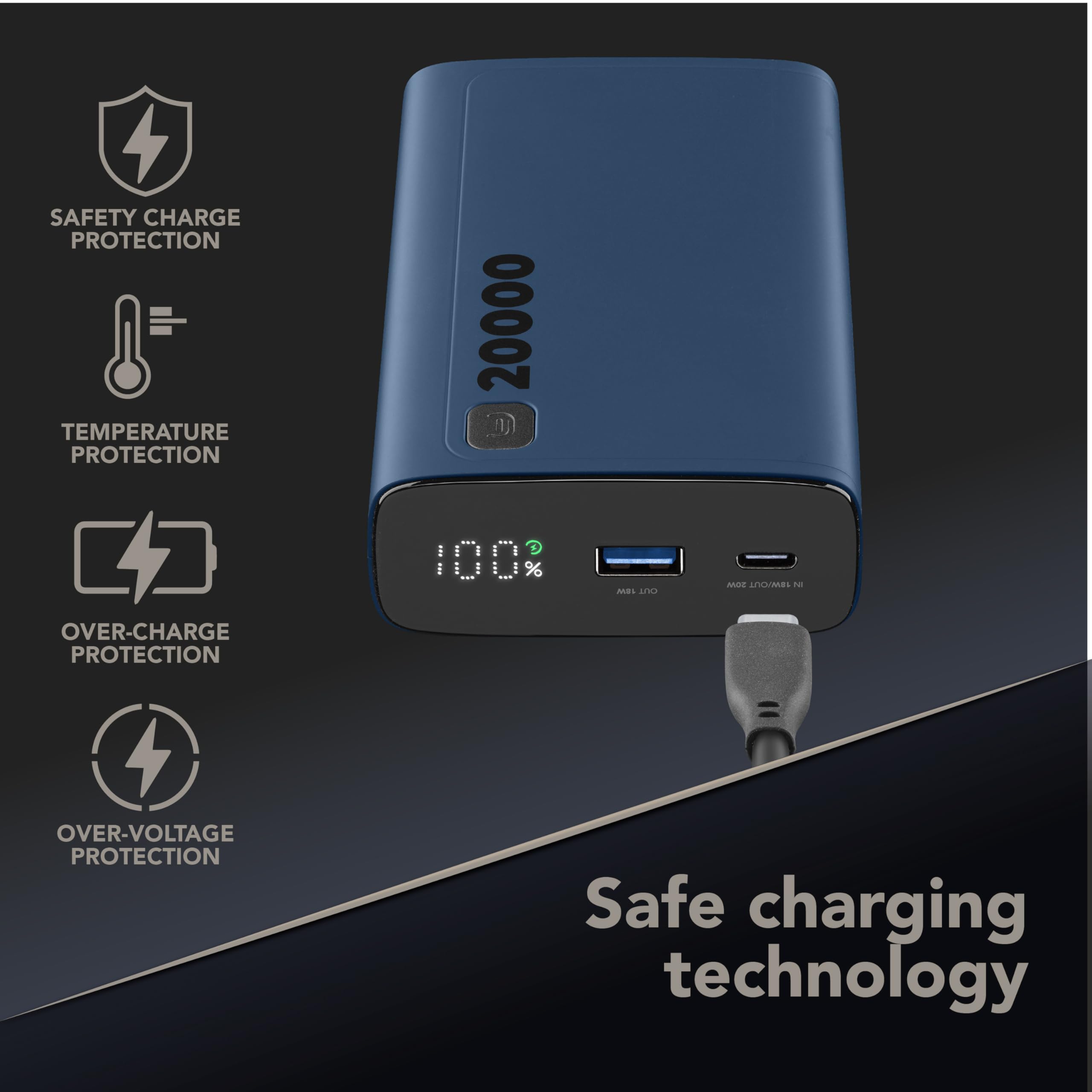 Cellularline - Elite 20000 - przenośna ładowarka - pojemność 20000 mAh - + 144 godziny dodatkowego ładowania - 1 x USB OUTPUT: technologia adaptacyjna 18 W, 2 x USB-C INPUT: 18 W/OUTPUT: 20 W, PD,