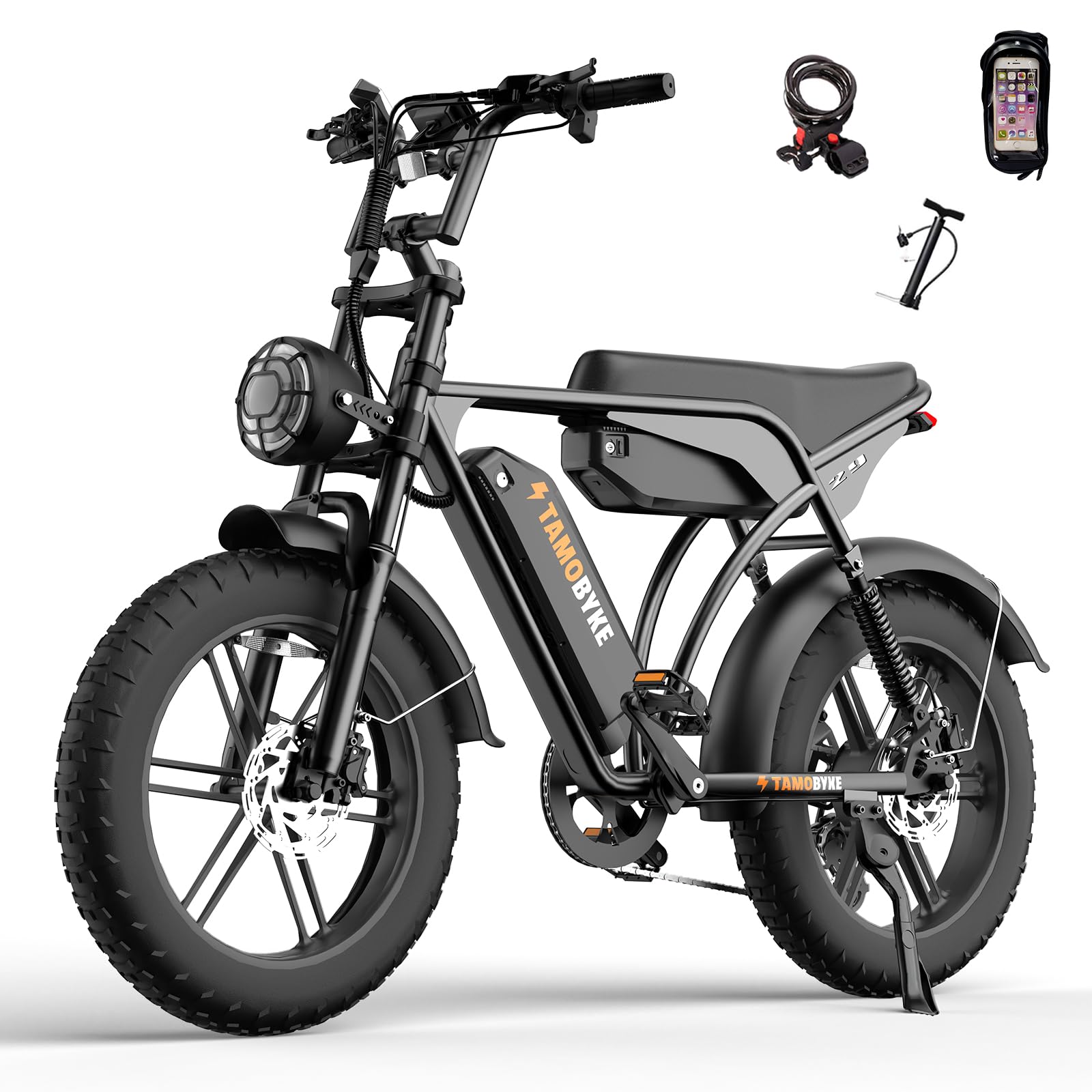 Tamobyke Electric Bike for Adults&Teen,1000W/2000W Peak Motor,20/32MPH 30-150Mile ebikes for Adults with 13AH/15.6AH Battery,20" Fat Tire Electric Bike Commuting Off Road Ebike, UL2849