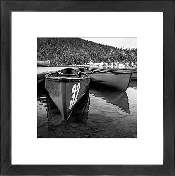 إطار صورة 12x12 مطابق لتناسب الصور 8x8 أو 12 x 12 صور بدون حصيرة ، 12 &times; 12 مربعة من الخشب الصلب الأسود إطارات الصور لتركيب الجدار