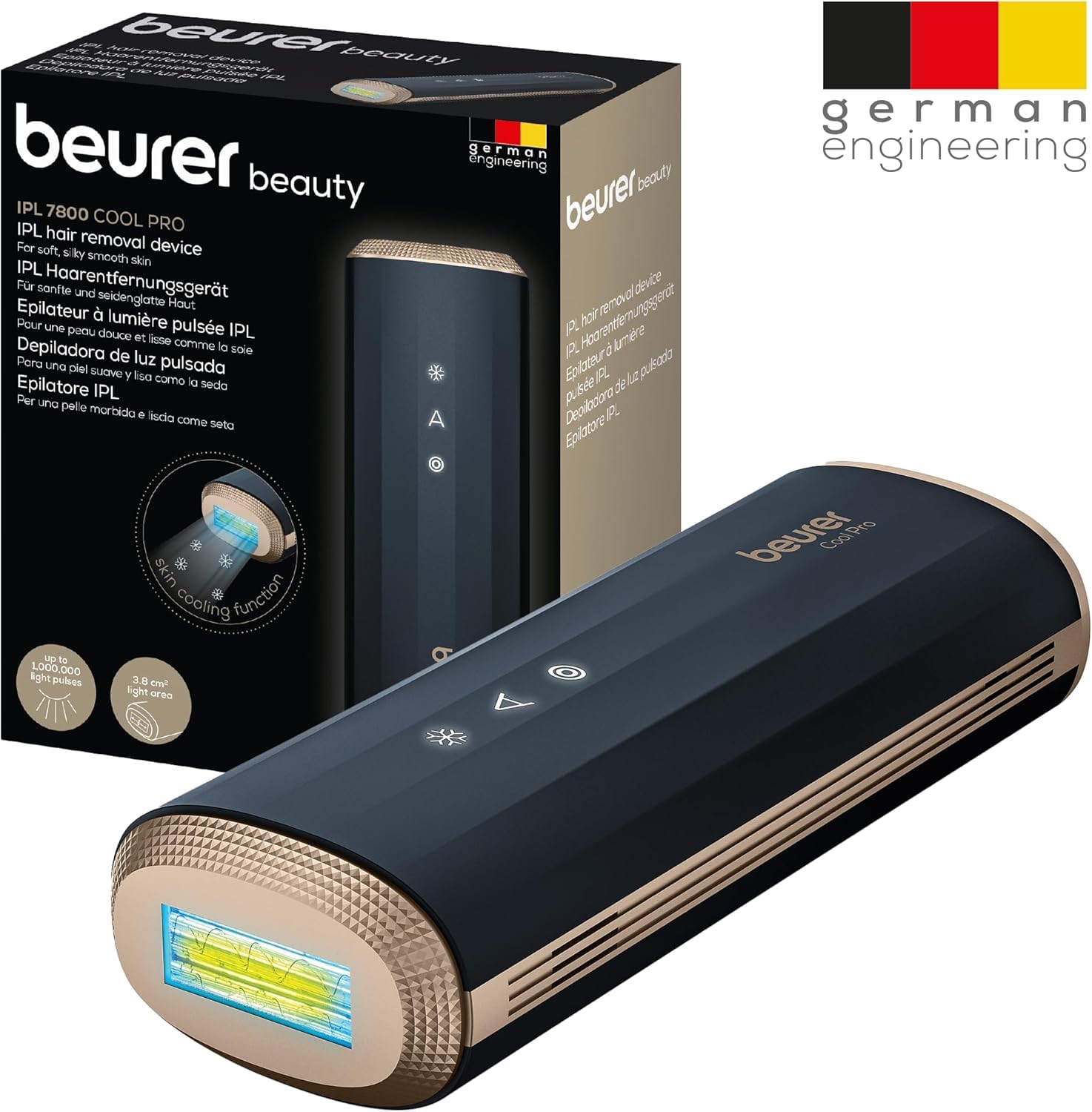 Beurer IPL 7800 COOL PRO Haarentfernungsgerät mit Kühlungstechnologie, 5 Intensitätsstufen, bis zu 1 Mio. Lichtimpulse