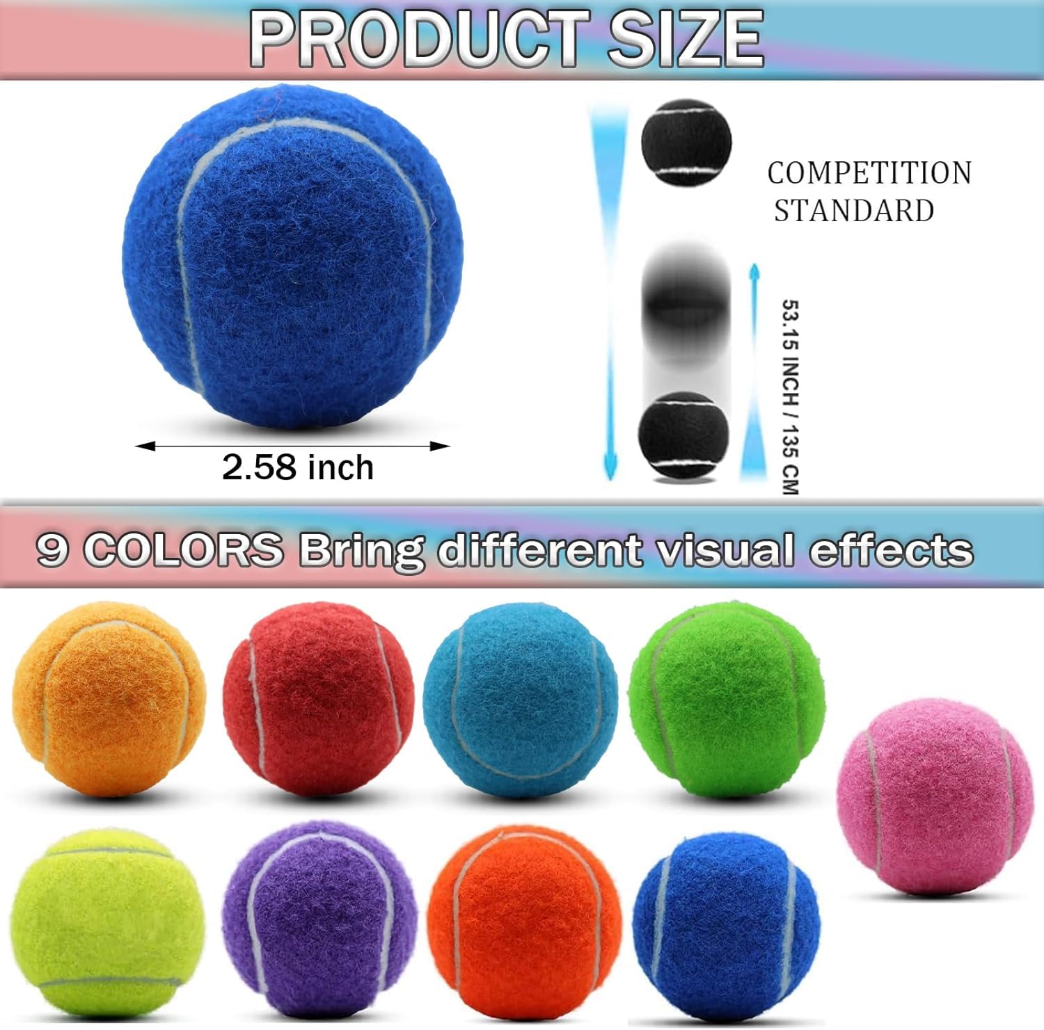 SHYUJAJIE Pelotas de tenis, paquete de 40 pelotas de tenis de entrenamiento, tenis de alta elasticidad para principiantes, pelotas de ejercicio para perros y mascotas