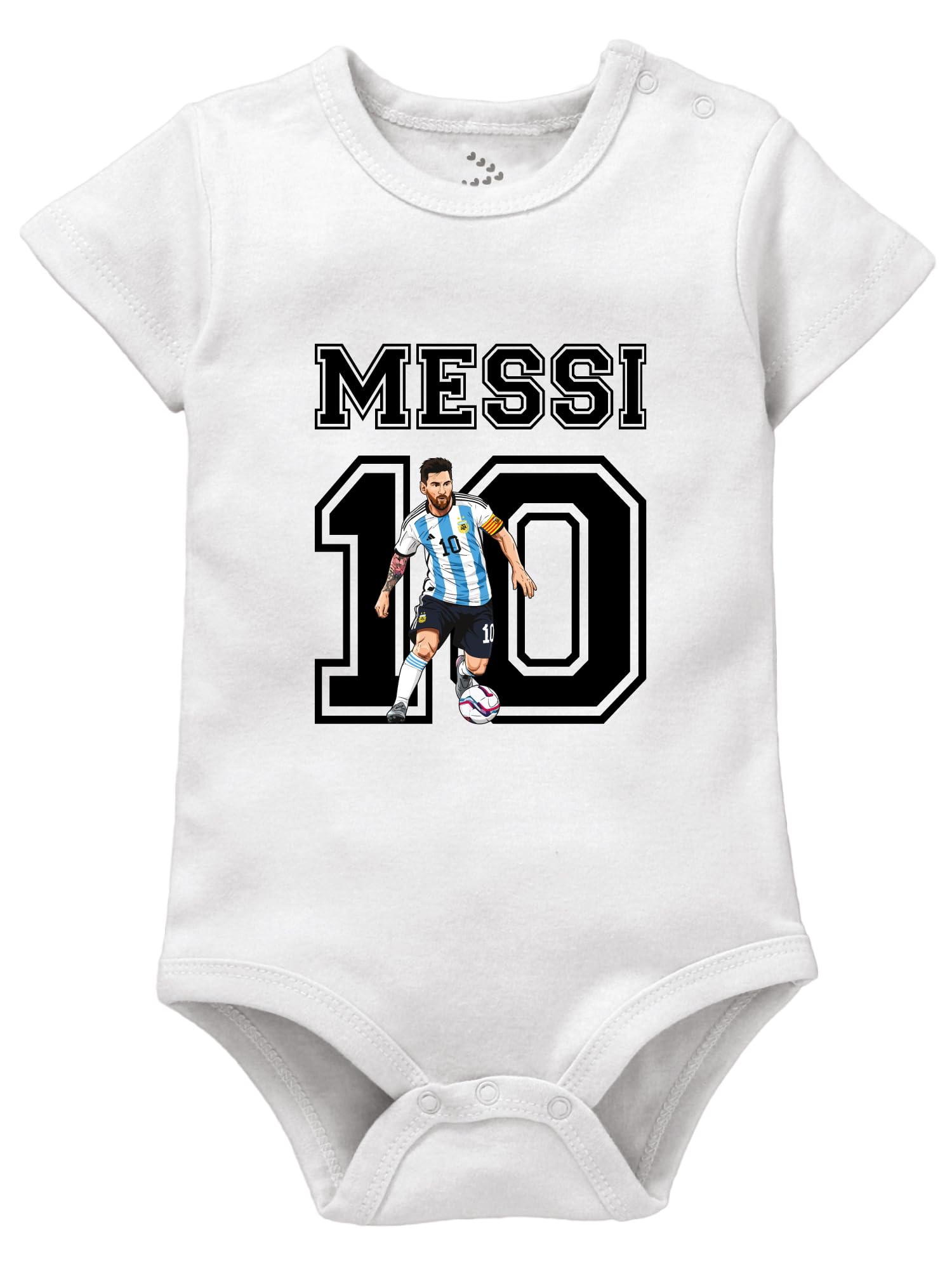 Messi 10 Baby Romper Bodysuit for Newborn Boys & Girls, 100% Cotton Clothes for Photoshoot & Gift, Football Fan Outfit-image-21