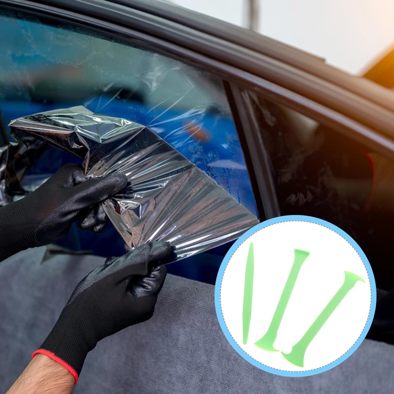 3pcs Car Vinyl Wrap Tools Kit Plastic Edge Finishing Scraper Squeegee for Window Tint Film Application Easy Use for Beginners and Professionals