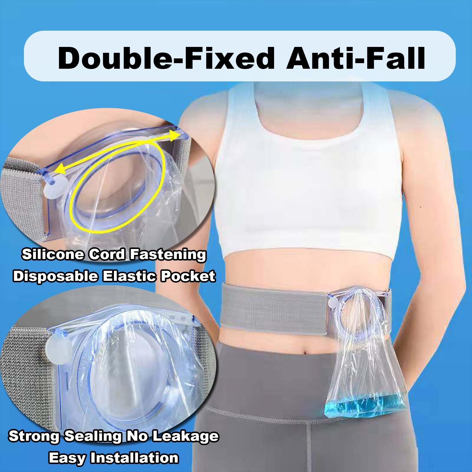 Cinturón de Ostomía Inflables, Soporte de Estoma Ajustable, Cinturón Colostomía Elásticospara Ostomía, Soporte para Bolsas de Colostomía e Ileostomía