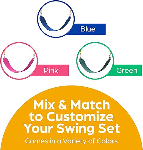 Miniatura 7 de Jungle Gym Kingdom Juego de columpios para exteriores  Paquete de 1 kit de reemplazo de asiento de columpio con cadenas de alta resistencia