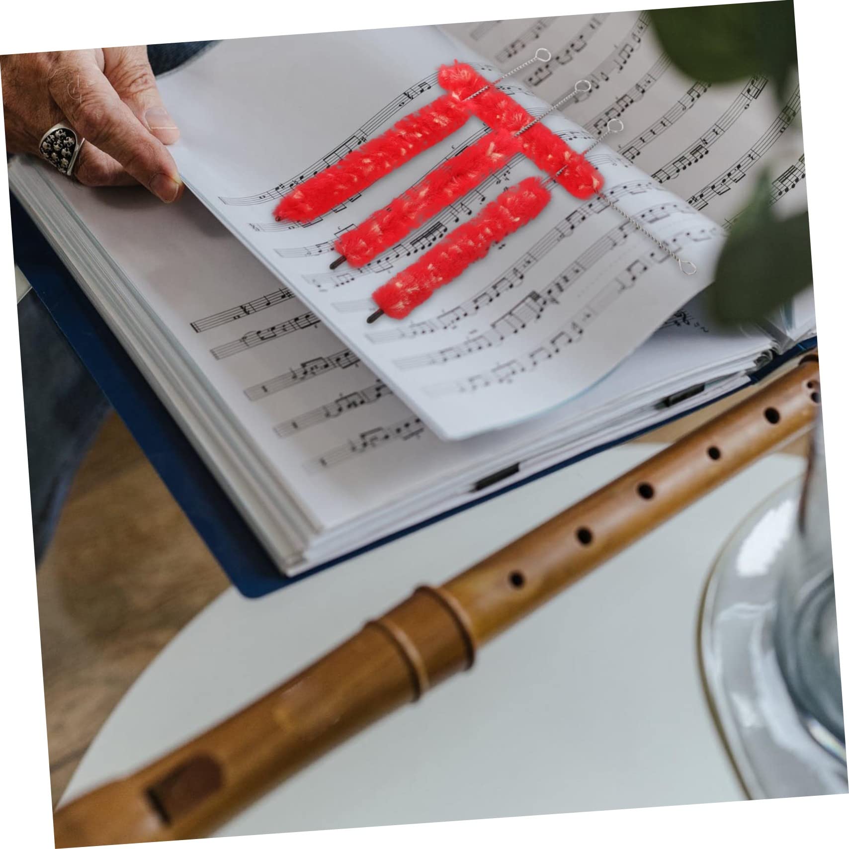 FAVOMOTO 4 Pack Clarinet Silk Swab Set Clarinet Brush Cleaner Instrument Cleaner Musical Instrument Accessory Random Color