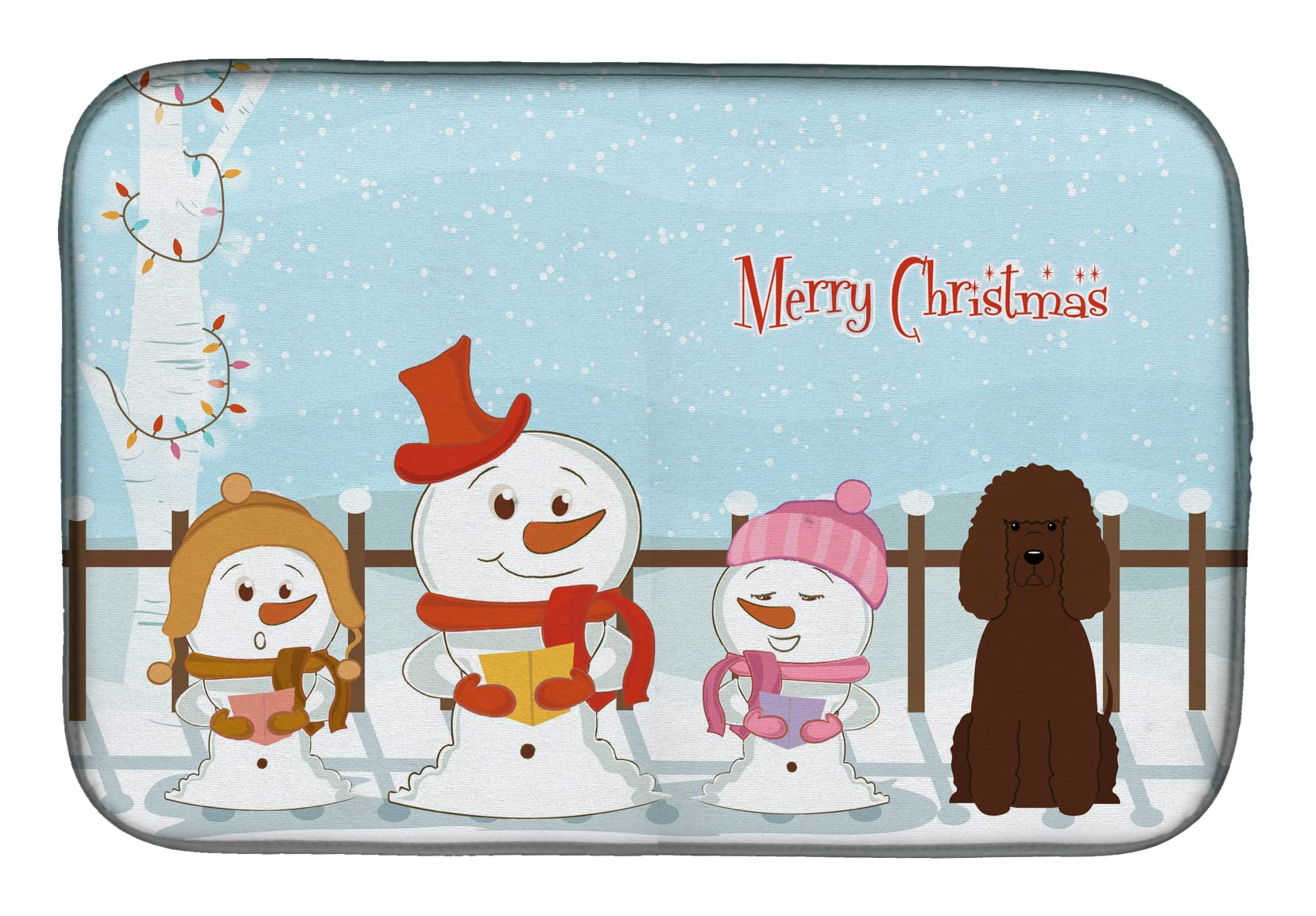 Tapis de séchage vaisselle Christmas Carolers pour une cuisine festive