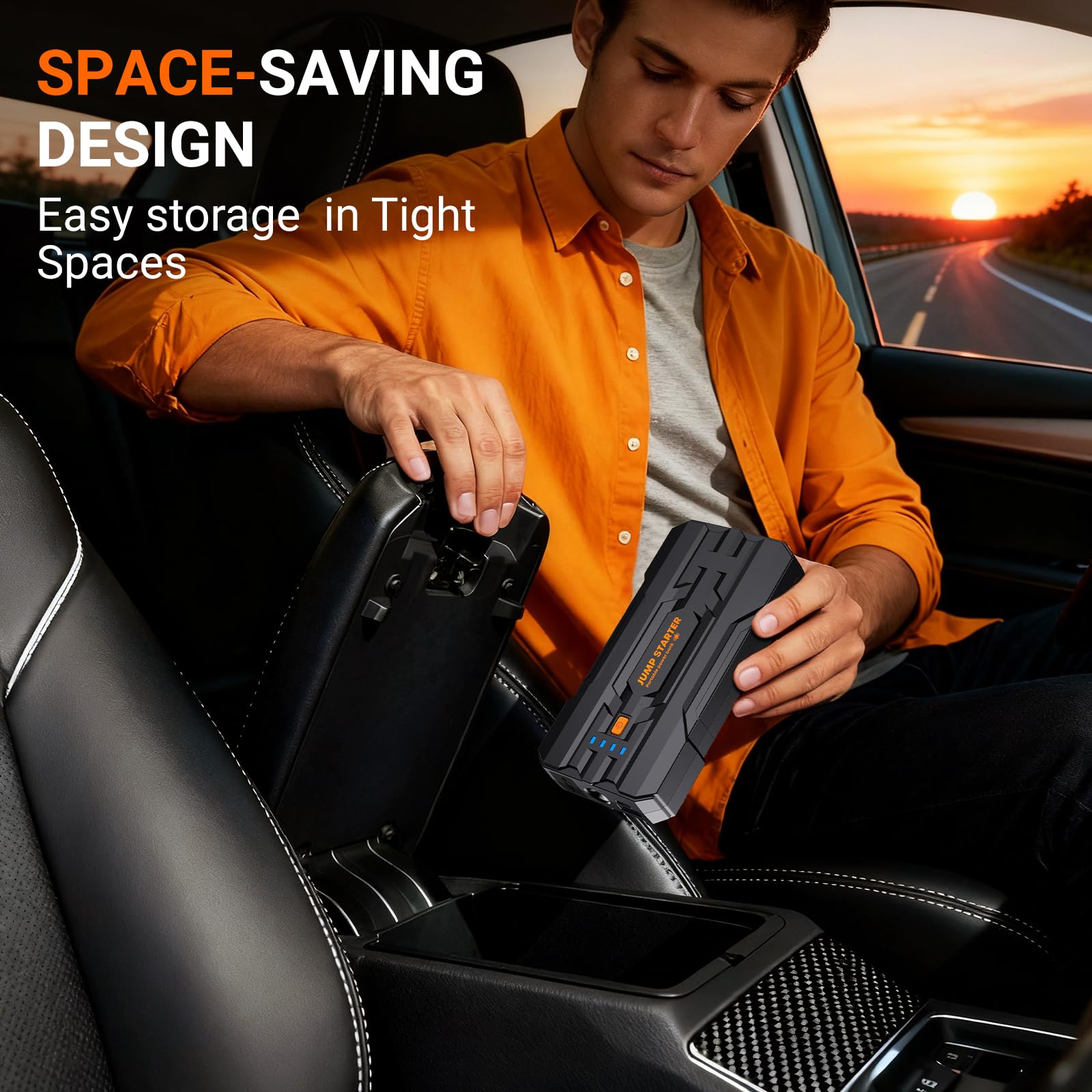 JDMCAR Jump Starter Power Pack - 4000A Portable Car Battery Booster Jump Starter for 12V Vehicles and Motorcycles,Car Accessories Power Bank with Jump leads and LED Light,Upgrade - 5