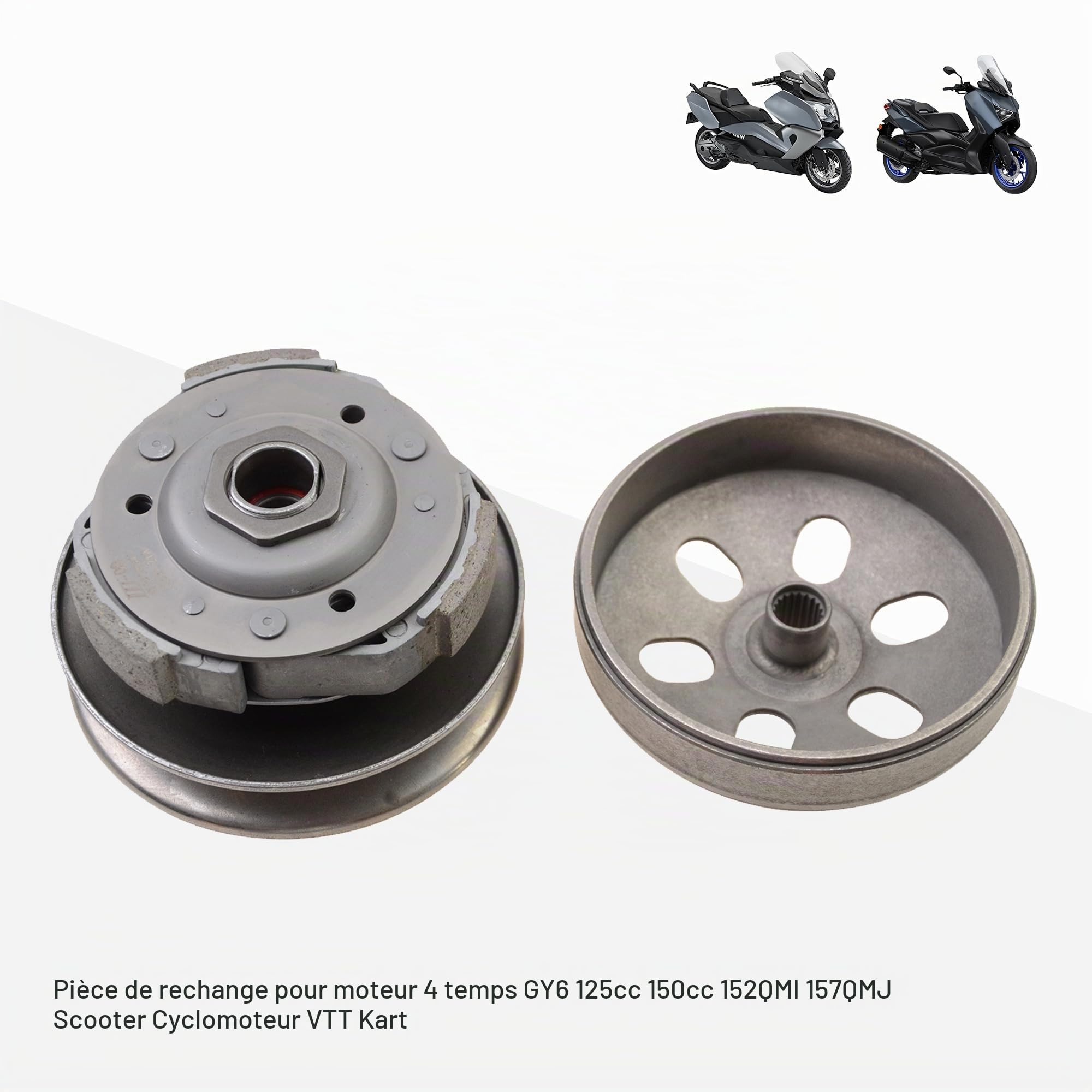 GOOFIT Remplacement pour GY6 125cc 150cc Engine Pièces Scooter Mobylette ATV Go Kart Complete Clutch Assy